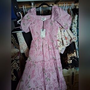 JessaKae Pink Floral Midi Dress